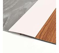 MeevrgR Striscia di transizione per pavimenti in legno, striscia di chiusura per bordi in plastica e legno, adatta per la casa, materiale ecologico, ampia applicazione, decorazione a specchio (bianco)