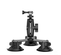 MeevrgR Supporto a ventosa per fotocamera con testa a sfera a 360°, filettatura da 1/4" per DSLR, telefono, microfono, braccio in alluminio nero per finestrino auto, vetro, superfici lisce (C)