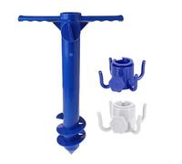 MeevrgR Supporto per ombrellone da spiaggia a spirale, design con punta a spirale, con manico ergonomico, picchetto anti-vento, per sabbia, terreno, giardino, prato, attività all'aperto (3)