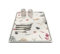 MeevrgR Tappetino scolapiatti per lavastoviglie, 50 x 60 cm, assorbente ad asciugatura rapida, per piano di lavoro, antimacchia e antiscivolo, design minimalista, compatibile con zona rubinetto e