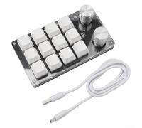 MeevrgR Tastiera meccanica portatile dotata di 12 tasti funzione e 2 manopole per una facile navigazione in varie attività (nero)