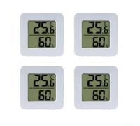 MeevrgR Termometro e igrometro digitale, ad alta precisione, per interni, a parete, con display elettronico, senza batteria, per mini sensore per la casa, la cameretta dei bambini, bianco, 4