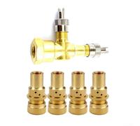 MeevrgR TPMS - Adattatore a T per valvola, in metallo, 8 V1, con 4 nuclei di valvola di ricambio, per auto, moto, SUV, camion (A)