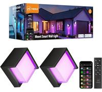 Meevt Smart Applique da Parete Esterno/Interno Quadrata, RGBCW IP65, 2 Pz
