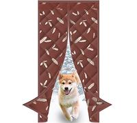 MEEYI Addensare Tenda di Porta di Cotone Tenere Caldo Termica Pannello 110x220cm,Tenda Termica per Porte Facile da Installare Impermeabile Zanzariera Magnetica per Porte D'ingresso,caffè - Piuma