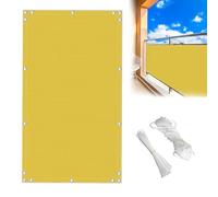 MEEYI Copri Ringhiera Balcone 1.2x2.5m, Frangi-Vista per Balconi UV-Resistente Telo Privacy Resistente e Coprente Facile da Pulire per Balcone e Giardino, Giallo