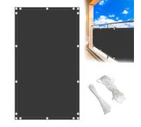 MEEYI Frangi-Vista per Recinzione Giardino 1x5m, Ombreggiante Balcone Antivento e Impermeabile Ringhiera Copertura in Polyester per Giardino e Balcone, Grigio Scuro