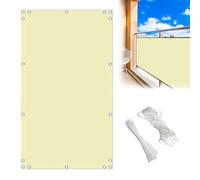 MEEYI Schermi Divisori e Protettivi per Balconi 1x12m, Frangi-Vista per Balcone Protezione Solare Telo Oscurante per Recinzione in Oxford per Recinzione Adatto, Beige