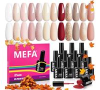 MEFA Smalto Semipermanente Unghie 12 Colori, Bianco Rosa Nudo Rosso Glitter Oro Smalti Semipermanenti per Unghie, Soak-Off UV Gel Nail Art Smalto Gel Professionali Kit, 7ml