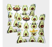 MEFESE Avocado Federa Per Cuscino Set Di 2 Per Divano Giardino Cuscini Decorativi Modello di avocado Copricuscino Design Elegante Copricuscino 40x40cm