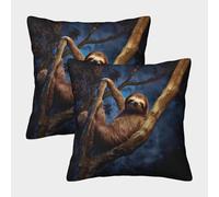 MEFESE Bradipo carino Federa Per Cuscino Set Di 2 Per Cuscino Auto Per Divano Letto Decorazioni Regalo bradipo Copricuscino Design Elegante Copricuscino 45x45cm