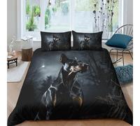 MEFESE Dobermann Set Di Biancheria Da Letto Con Dobermannn nero Copripiumino E Federe,motivo Color Reversibile,facile Da Lavare,anallergico,morbido E Liscio Matrimoniale King（220x240cm）