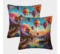 MEFESE Mongolfiera Federa Per Cuscino Set Di 2 Poliestere Perfetto Per La Camera Da Letto Copricuscino Comodo Per Il Salotto Copricuscino 40x40cm