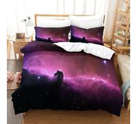 MEFESE Nebulosa Testa di Cavallo Set 3 Pezzi Di Biancheria Da Letto Con Copripiumino E Federe,Reversibile, Facile Da Lavare,Anallergico,Morbido E Liscio,per Adulti E Ragazzi Super King（260x220cm）