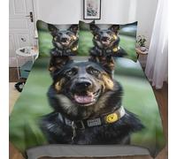 MEFESE Pastore tedesco 3 Pezzi Microfibra Con Copripiumino Facile Da Curare cane Print Copripiumino Set Copripiumino Parure Copripiumino in Matrimoniale Stampe Per Adulti E Ragazzi Doppia(200x200cm)