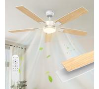 Mefine 2 Colori Pale Reversibili Ventilatore da Soffitto con Luce 132cm