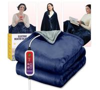 Mefine Coperta Riscaldante Elettrica 180x100cm, Coperta Termica Singola con 6 Livelli di Temperatura e 4 Timer, Plaid Riscaldabile per Divano, Lavabile Coperta Elettrica, Bifacciale Termocoperta