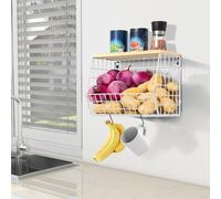 Mefirt Portafrutta da Tavolo, Bianco Porta Frutta può come Contenitore da Cucina Fruttiera, Scaffale per Verdure da Parete e Cestini Portaoggetti Impilabili per Verdure, Frutta, Snack