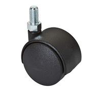 MEFRA Cuscinetti a Sfera Gemellari, Ruota Gemellare MM 40, Nylon, Girevole, Montaggio su Piastra, Attacco con Perno 6MAx10mm, 4 Count, Basso