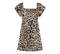 Mefui Vestito Corto 'scrub' Stampa Maculata Marrone Donna