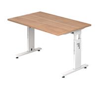 MEGA 12 W | Scrivania - 120x80 regolabile in altezza Noce/Bianco