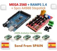 Mega 2560 R3 + Ramps 1.4 Control Panel + 5pcs A4988 Stepper Drive