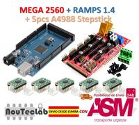 Mega 2560 R3 + Ramps 1.4 Control Panel + 5pcs A4988 Stepper Drive
