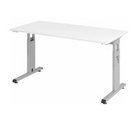 MEGA 614 S | Scrivania 140 x 67 regolabile in altezza Bianco/Argento