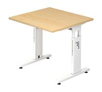 MEGA 8 W | Scrivania - 80x80 regolabile in altezza Acero/Bianco