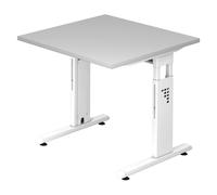 MEGA 8 W | Scrivania - 80x80 regolabile in altezza Grigio/Bianco