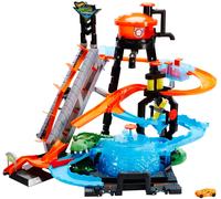 Mega Autolavaggio Playset per Macchinine con Pista Selvaggia e Coccodrillo Torre