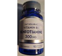 Mega Benfotiamine 300mg 90 Capsule Vitamina B1 No-Ogm / senza Glutine B Vomplex
