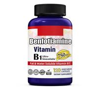 Mega Benfotiamine 750mg Vitamina B1 - Fat & Idrosolubile 120 Capsule Vegetariane