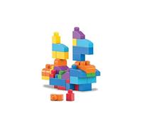 MEGA Bloks-Big Building Bag Sacca Ecologica, 80 Pezzi, Blocchi da Costruzione, Giocattolo per Bambini 1+ Anni, Colore Blu, DCH63