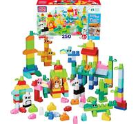 MEGA BLOKS - Blocchi degli Animali, set da 250 blocchi colorati e sacca riutilizzabile, per abbinare, impilare e costruire gli animali, giocattolo per bambini, 1+ anni, JCF93