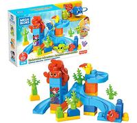 MEGA- Bubù Cuccioli Avventure nel Mare, 42 Blocchi Grandi, 4 Scivoli, Un Lanciatore e Un Polpo Rotante Animale, Pesce, Altro,Il Giocattolo per Bambini 12+Mesi, Multicolore, 50 Pieces, GNW64