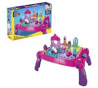 Mega Bloks- First Builders Tavolino Multi Attività Rosa 3 in 1 con 30 Blocchi
