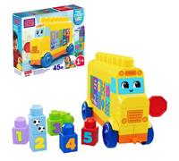 MEGA BLOKS – Set da costruzione Scuolabus Costruisci e Impara JKG34, 45 blocchi, 1+ anni