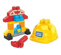 MEGA Bloks Kit del Piccolo Costruttore con 18 Blocchi, Caschetto e Martello di Plastica, Giocattolo per Bambini 2+ Anni, GNT91