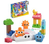 MEGA BLOKS - Luce Notturna Rise & Snooze, set da costruire con 30 pezzi, canzoni, suoni ed effetti luminosi a colori con proiettore di luce inclusi, giocattolo per bambini, 1+ anni, HTH43