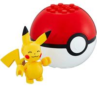 Mega Bloks Pokemon PIKACHU Figura Pokeball 10cm MATTONCINI Construx ORIGINALE