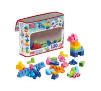 Mega bloks - sacca grande, 130 blocchi colorati e pezzi speciali inclusi