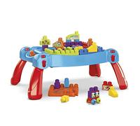 Mega Bloks - Tavolino Multi attività 3-in-1, Ripiegabile e con Pista incorporata per Le Costruzioni, Include 20 Blocchi Colorati e Due basi con Ruote, Giocattolo per Bambini, 1+ Anni, CNM42