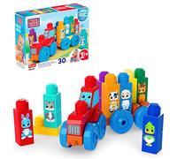 MEGA Bloks - Trattore degli Animali Costruisci e Impara, set con 30 blocchi da costruzione per imparare i colori e gli animali, 8 amici della fattoria inclusi, 1+ anni, JKG33