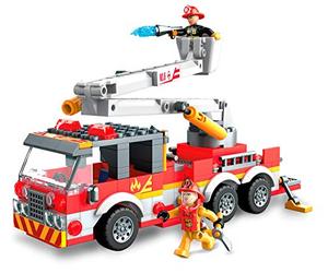 Mega Construx- Camion dei Pompieri con 262 Pezzi, 2 Micro Personaggi e Accessori, Costruzioni per Bambini 5+ Anni, GLK54