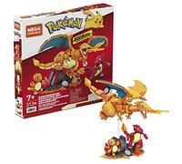 Mega pokémon - evoluzione di charmander, set da costruzione da 313 pezzi, include i personaggi charmander, charmeleon e charizard snodati, 7+ anni, hfg06