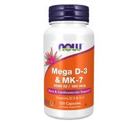 Mega D-3 & MK-7 120 Capsule 5000 IU Di Now Foods