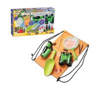 Mega Explorer Kit per bambini - 9 pezzi Outdoor Adventure Set con microscopio e binocolo | Giocattolo di apprendimento STEM con custodia | Batterie incluse