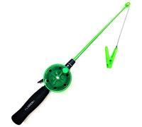 Mega Fishing Canna da pesca per bambini, 40 cm, per la spiaggia e le vacanze, per il cancro e il granchio, colore nero/verde/rosa (verde)