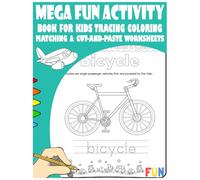 Mega Fun Activity Book for Kids: Tracing, Coloring, Matching & Cut-and-Paste Worksheets